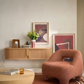 TV-meubel om te hangen, van eikenfineer, 2 schuifdeuren, B 160 cm, MARCELINO