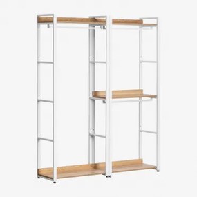 Open Modulaire Kast Van 2 Delen Met Stalen Kledingroede En Mdf Ariaster Natuurlijk - Sklum