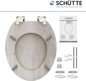 Schutte Mabel softclose toiletzitting bruine houtprint