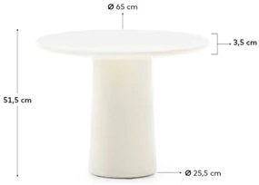 Kave Home Albanella Witte Salontafel Glanzend Cement 65 Cm - 65 X 65cm.