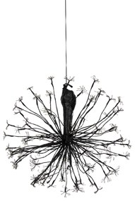 Kerst hanglamp bol zwart 60cm incl. LED met timer IP44 - Nobu
