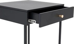 Metalen Nachtkastje Met Lade Zwart - 41x41x50cm.