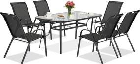Tuinmeubelset Modena/Bitonto zwart voor 6 personen Garden Point