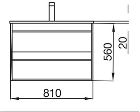 Muebles Resh badkamermeubel 80cm wit mat met zwarte wastafel