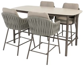 Taste by 4 Seasons Cannes high dining set met Manolo bartafel 180 cm Tuinset   bruin weerbestendig