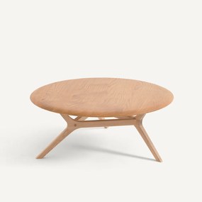 Salontafel van massief eikenhout, diameter 90 cm, MARICIELO
