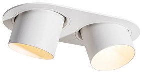 Afgeronde inbouwspot wit GU10 70mm kantelbaar 2-lichts - Installa Modern GU10 ovaal Binnenverlichting Lamp