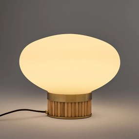 Lamp in messing, bamboe en opaline glas, Dolce