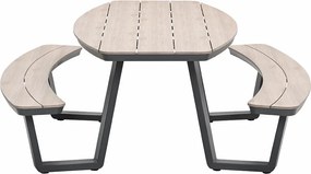 Garden Impressions Sarria picknick set ovaal 220 x 193 - donker grijs