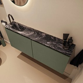 Mondiaz Ture DLux toiletmeubel 120cm army met wastafel lava links met kraangat