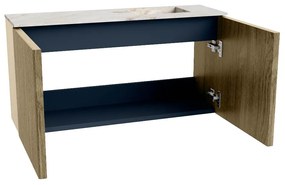 Mondiaz Joya DLux 80cm toiletmeubel dusk met wastafel faye rechts 1 kraangat frappe
