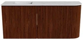 Mondiaz Joya DLux 90cm toiletmeubel ronding rechts ruby met wastafel faye links zonder kraangat opalo