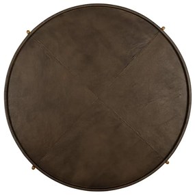 Richmond Interiors Zillon Ronde Salontafel Bruin Leder - 90 X 90cm.