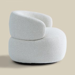 Draaibare Ronde Fauteuil Creme