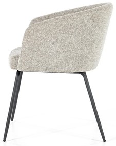 Eleonora Astrid Lichtgrijze Boucle Eetkamerstoel Modern