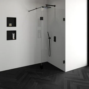 BRAUER Void inloopdouche helder glas 90x200 met 40 zijwand incl. glascoating mat zwart GS-VOI2H9040200MZ