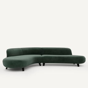 Fluwelen hoekbank, Rosebury, ontwerp Emmanuel Gallina