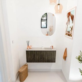 Mondiaz Joya DLux 90cm toiletmeubel shadow met wastafel faye rechts 1 kraangat opalo