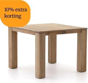 + 10% kassakorting | Tuin eettafel ROUGH | Vierkant  | Tuintafel Teakhout | 100x100cm | 4 personen | Kees Smit Tuinmeubelen