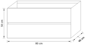 Zaro Valencia mat zwart badmeubel 80cm met Solid Surface wastafel 1 kraangat 2 lades