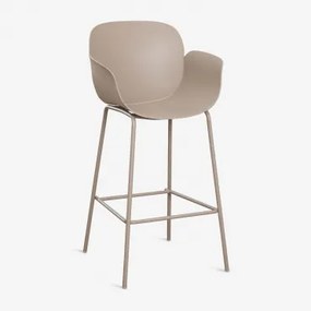 Lynette Hoge Tuinstoel Van Polypropyleen En Staal Moka Bruin & ↑75 Cm - Sklum