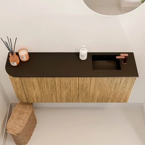 Mondiaz Joya 100cm toiletmeubel ronding links oak met wastafel faye rechts 1 kraangat urban