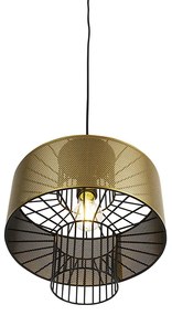 Design hanglamp goud met zwart 30 cm - Tess