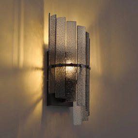 Design wandlamp zwart met smoke glas - Versailles