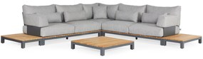 SUNS Evora hoek loungeset 8 delig light anthracite mixed weave / matt royal grey