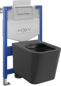 Mexen inbouwset WC frame Fenix XS-U met WC-pot Teo, zwarte mat - 6853385XX85
