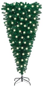 vidaXL Kunstkerstboom ondersteboven met LED's 120 cm groen