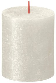 Bolsius Stompkaarsen Shimmer 4 st rustiek 80x68 mm ivoorkleurig