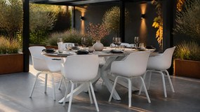 Tuinset 6 personen 220 cm Kunststof /Aluminium/polywood Wit Lifestyle Garden Furniture Salina/Panama