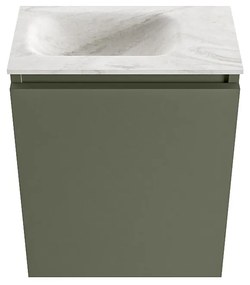 Mondiaz Ture DLux toiletmeubel 40cm army met wastafel ostra links met kraangat