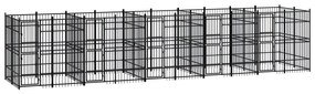 vidaXL Hondenkennel 18,43 m² staal