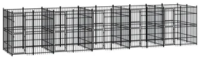 vidaXL Hondenkennel 18,43 m² staal