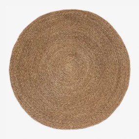Ronde Vloerkleed Ø145 Cm Van Natuurlijk Jute Drak Yute - Sklum