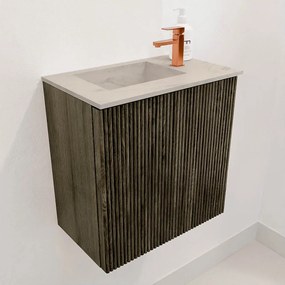Mondiaz Joya DLux 40cm toiletmeubel shadow met wastafel faye links 1 kraangat opalo