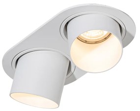 Afgeronde inbouwspot wit GU10 50mm 2-lichts - Installa Modern GU10 Binnenverlichting Lamp