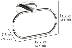 Wenko Orea turbo-loc handdoekring RVS glans
