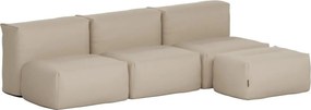 Soft Zitzak Outdoor 3 Seater Open + Pouf - Bouclé Beige