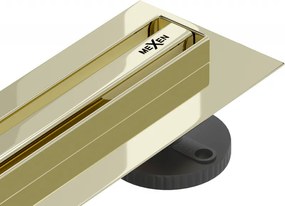 Mexen Flat 360° Slim draaibare lineaire afvoer 120 cm, goud - 1541120