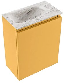 Mondiaz Ture DLux toiletmeubel 40cm ocher met wastafel glace links zonder kraangat