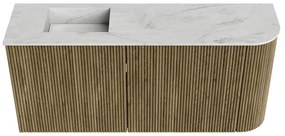 Mondiaz Joya DLux 90cm toiletmeubel ronding rechts dusk met wastafel faye links zonder kraangat opalo