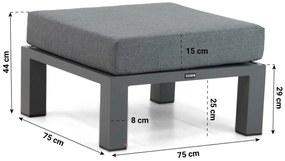 Hoek loungeset 5 personen Aluminium Grijs  Lifestyle Garden Furniture Luca