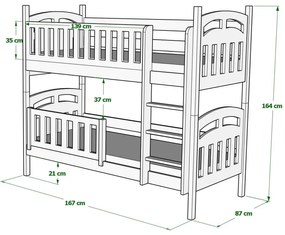Kinderen Wit - Roze Stapelbed van massief hout - Niko For Kids Kinderen Junior 5059914048962 Children's Beds Home, 160x80, Grote enkele, 11 cm schuim/