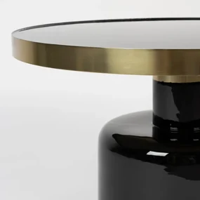 Zuiver Glam Emaille Salontafel Zwart Met Goud - 60 X 60cm.