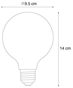 Smart E27 dimbare LED lamp G95 4.9W 320 lm 2500K