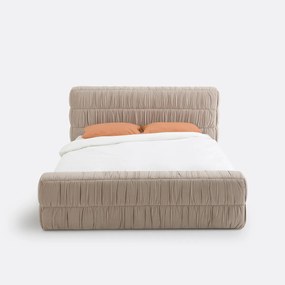 Bed in fluweel met lattenbodem, Marcio