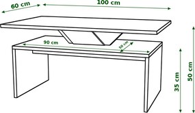 SISI grijs steen / rood, salontafel
